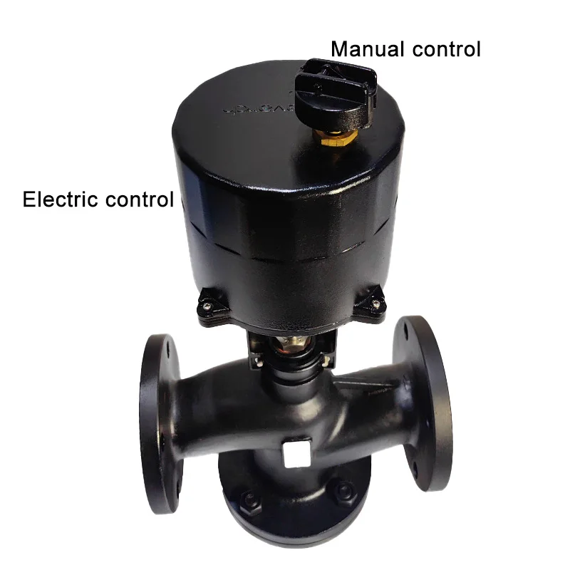 3-Wire 2-Control Electric Motorized 3-Point Floating Control Valve (Carbon Steel IP67) OEM for HVAC Heating Water System