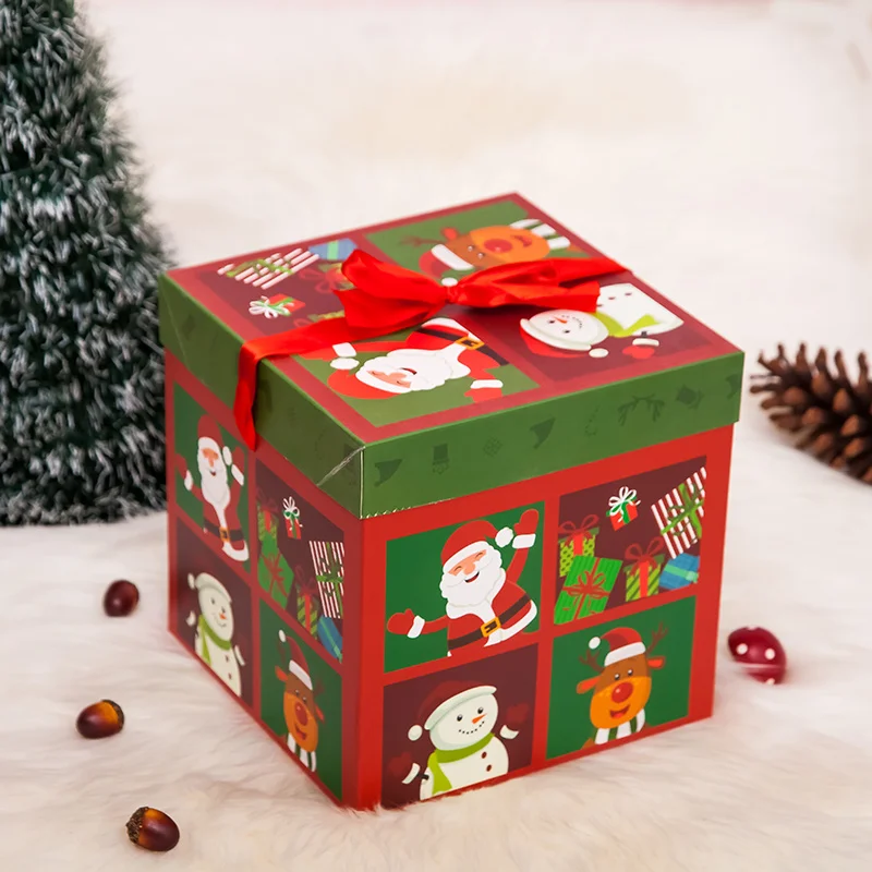Christmas Gift Packing Gift Boxes Merry Christmas Decorative Carton For Xmas Home Party Decor Navidad New Year Candy Box Case image 3