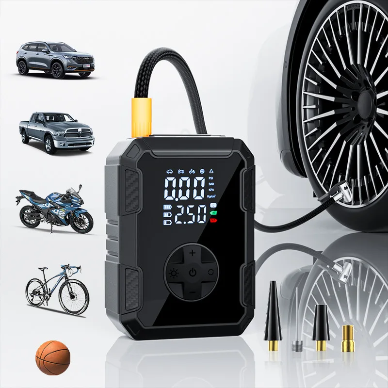 

Беспроводной портативный автомобильный компрессор YIJU 150PSI для накачки шин мотоциклов, велосипедов и автомобилей, насос для накачки мячей