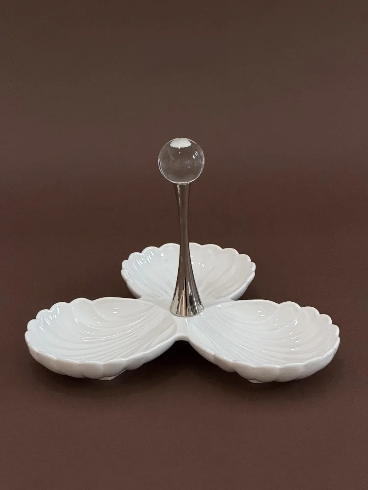 

Aiyu Home Ceramic Fruit Plate for Living Room Holiday Nuts Snacks Tea Table Decorative Dish Simple Modern Style