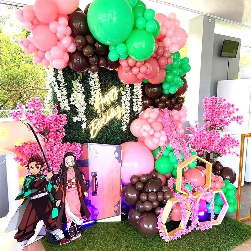 Anime Kimetsu No Yaiba Ballongirlande Montage-Set Stilvolle Partydekoration für Geburtstagsfeiern