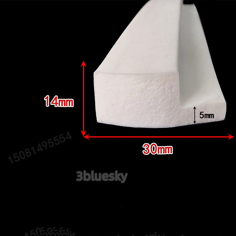 Silicon Rubber Foam Angle Corner Protecor Collision Avoidance Gasket L Solid Silicone Seals Strip Bar 14x30mm White