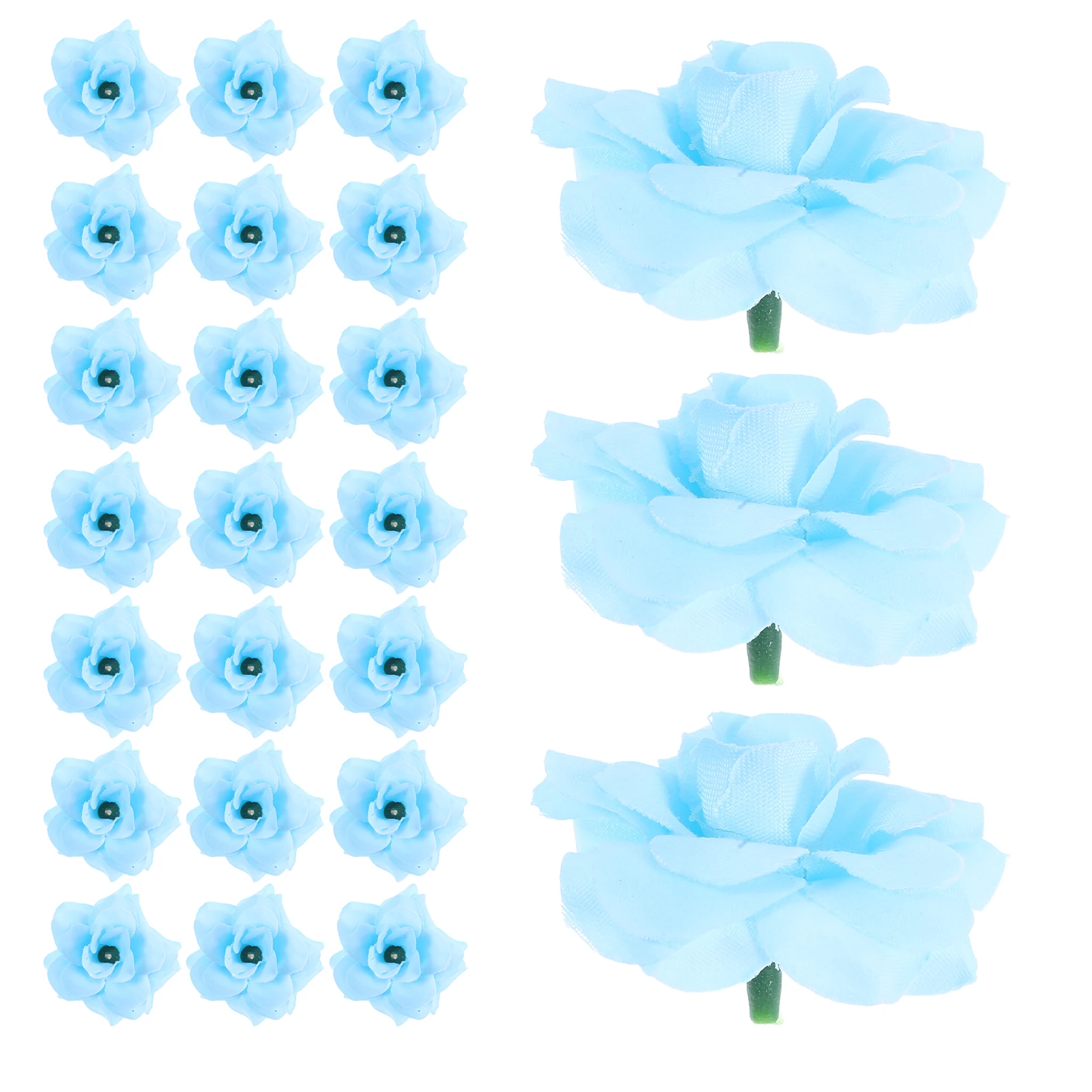 

50Pcs Artificial Rose Head Miniature Elegant Handmade for Scrapbook Cards Photo Albums Wedding Decor Flowers Heads