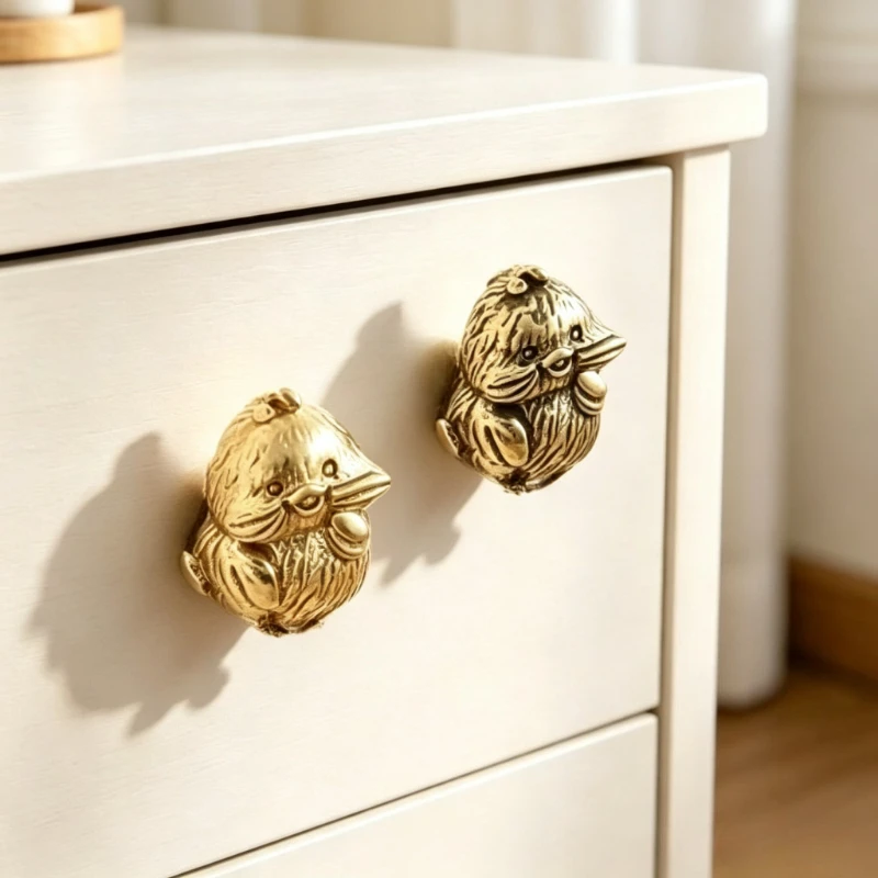 Animal Shape Drawer Door Knob, Vintage Brass Cabinet Pull for Kitchen Wine Cabinet Wardrobe Cupboard, DIY Home Decor Hardware