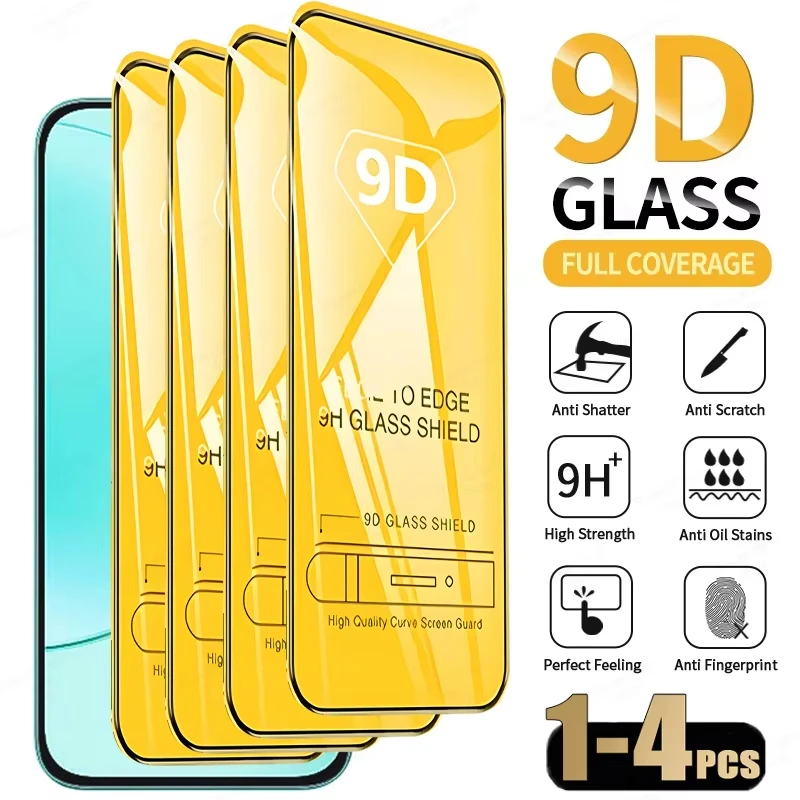 1-4 Stück 9D Vollbild-Displayschutzfolie für Xiaomi 14T 15 14 13 13T Pro MI 12 11 9 Lite 11i 9X 9T Gehärtetes Glas Anti-Kratz-Folie