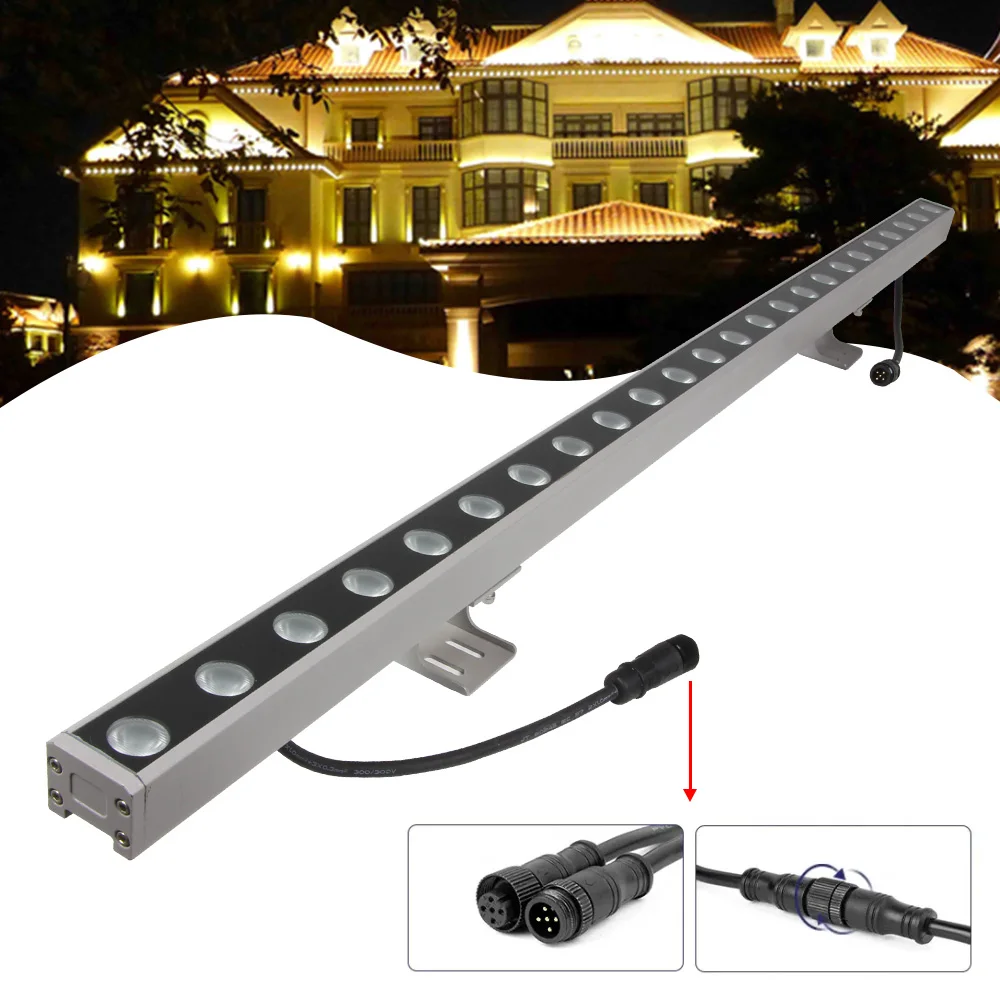 108W 3-IN-1 DMX512 RGB IP65 LED Wall Washer for Outdoor Architecture Hotel Building Decor Lighting
