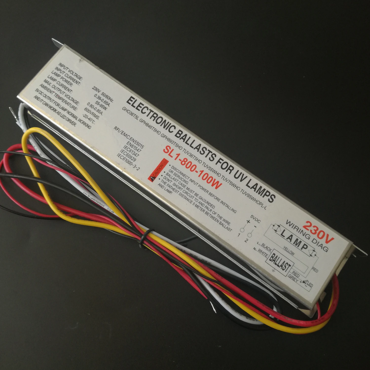 SL1-800-100W 55-95W 230V UV Lamps Electronic Ballasts for Water Treatment Air Purification and Waste Gas Treatment