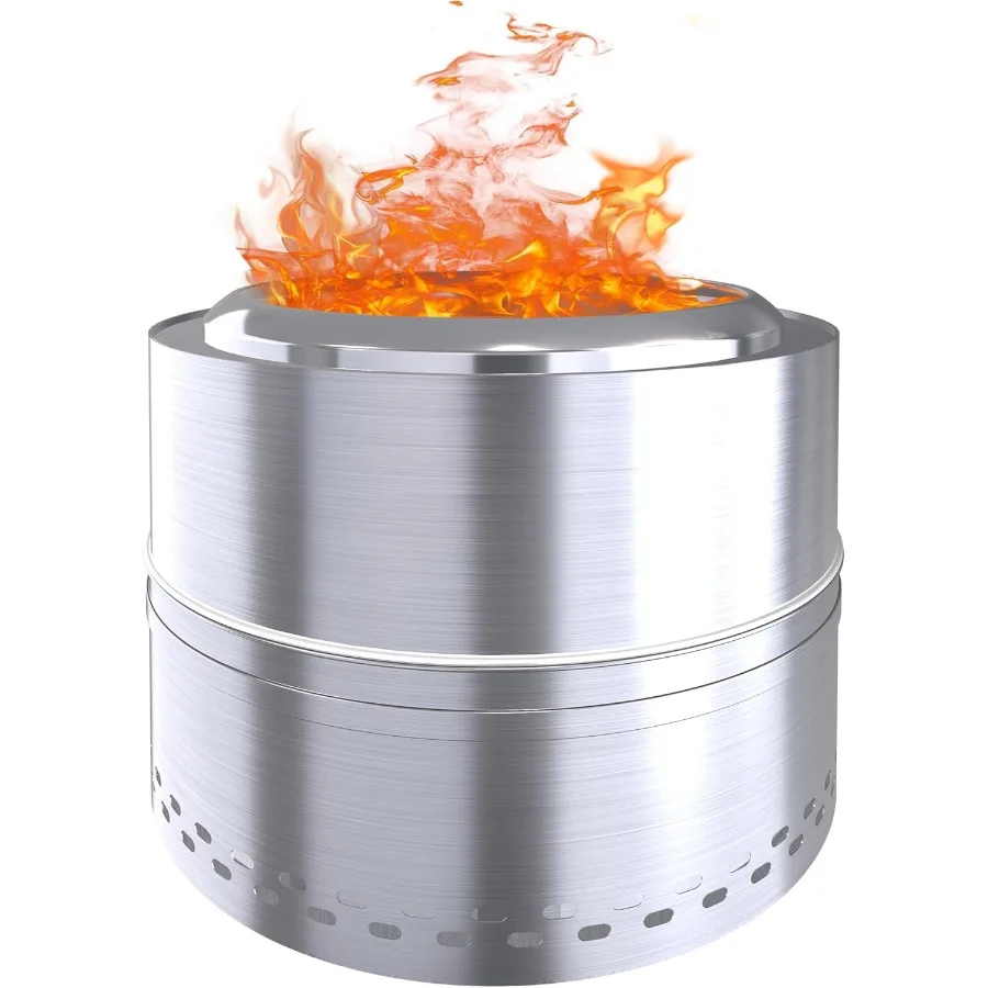 

20-дюймовая бездымная каминная каминная плита с конструкцией из нержавеющей стали 304 для наружного использования. Эффективная дровяная печь с переноской B.