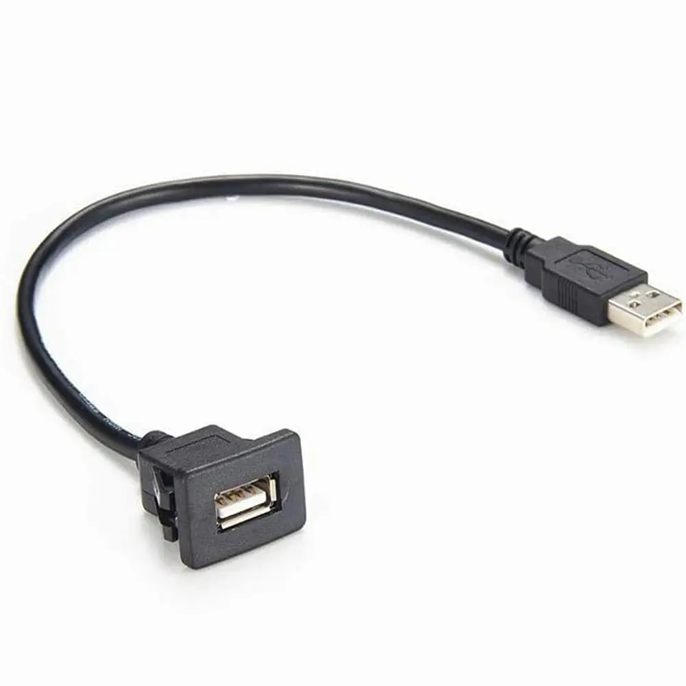 USB 2.0 to USB Type A Cable Adapter Panel Mount Extension Cable Snap-in 0 C For Data Charging Laptop Phone