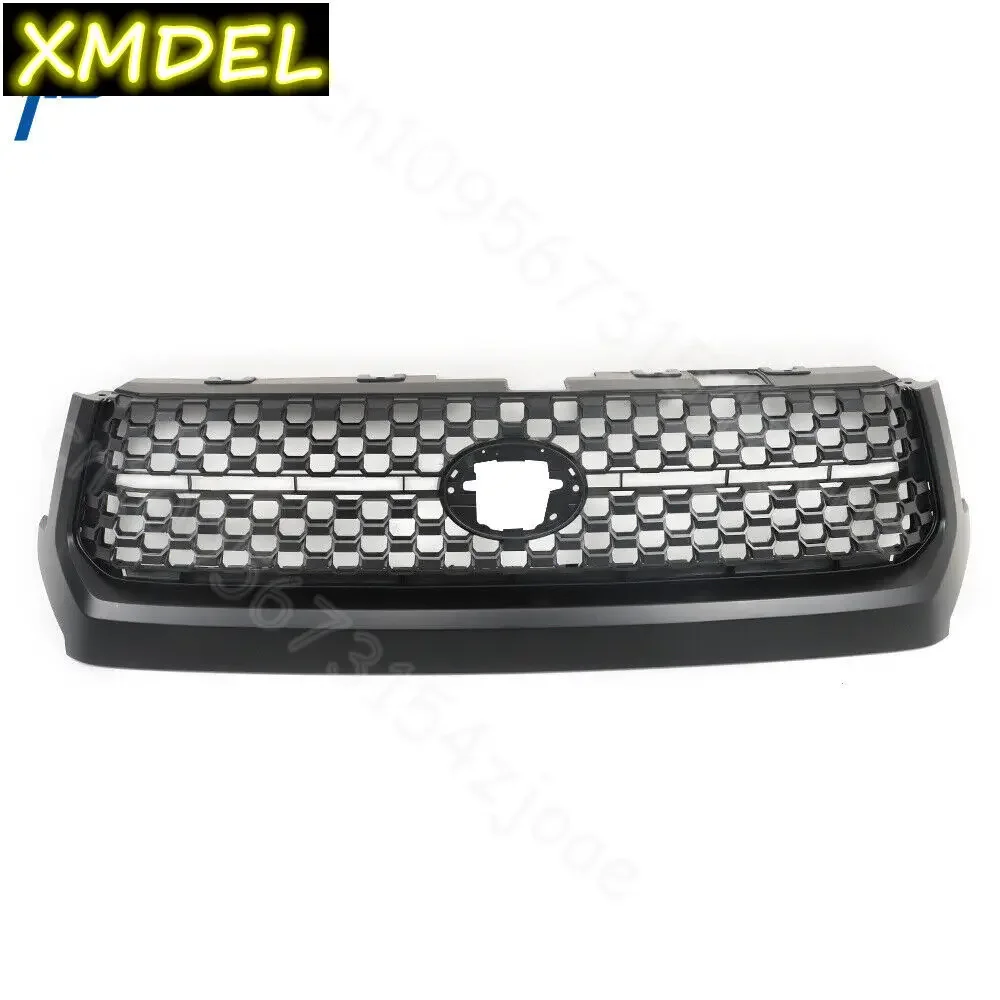

car styling front center grill For 2014-2020 for Toyota Tundra Glossy Black Front Grille&Hood Bulge Molding Grill protector