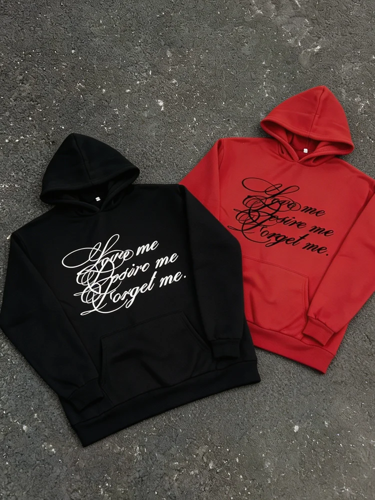 Herbst- und Winter-Punk-Y2K-Streetwear mit Retro-Schriftzug, locker geschnittene langärmelige Pullover-Hoodies für Männer und Frauen – Detail 2