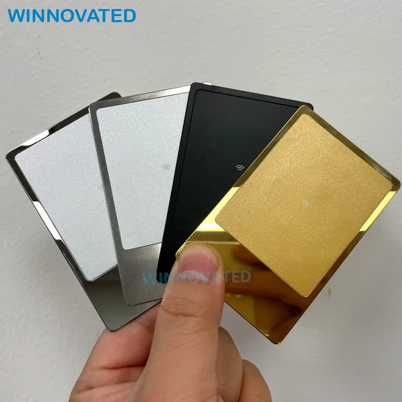 

Customized product Custom Black Matte Gold RFID Metal Sublimation VIP Business Card Blank NFC Metal Card
