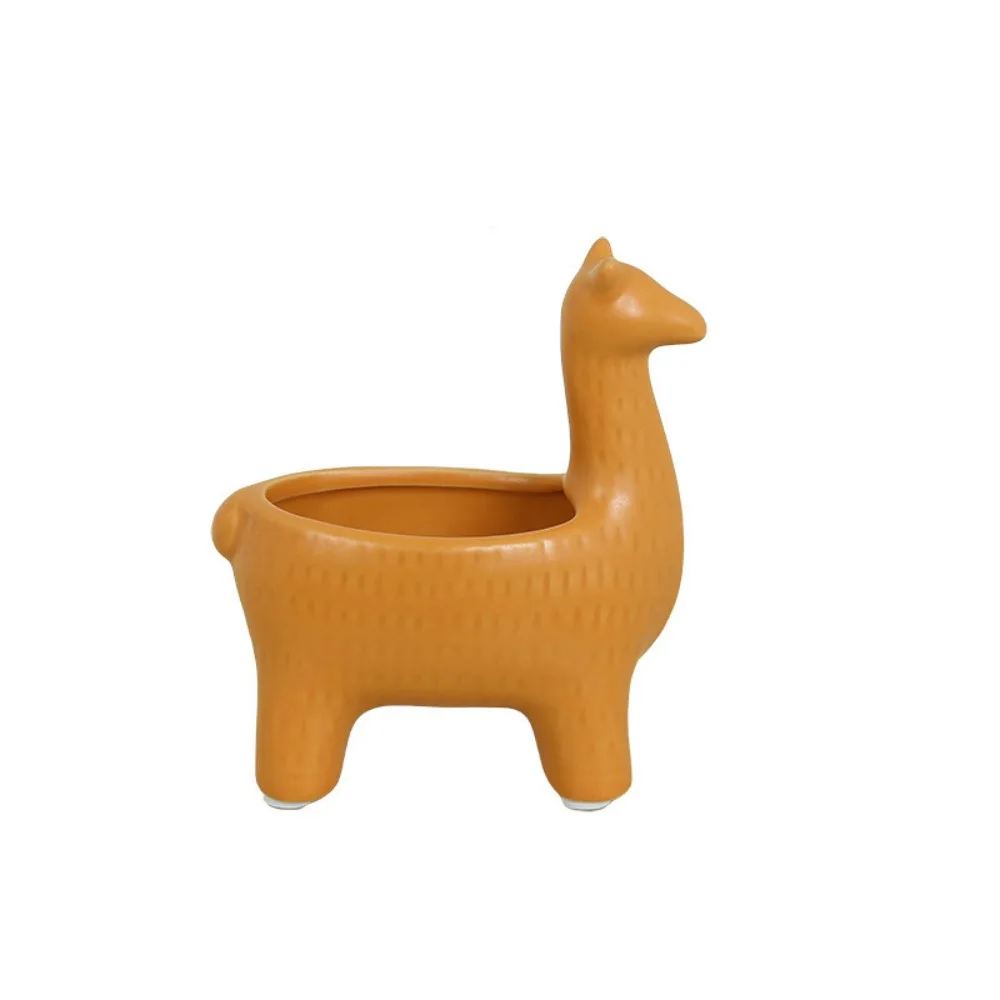 

Home Decor Ceramic Alpaca Storage Jar Modern Cute Alpaca Key Tray Decorative Alpaca Ornament Bedroom
