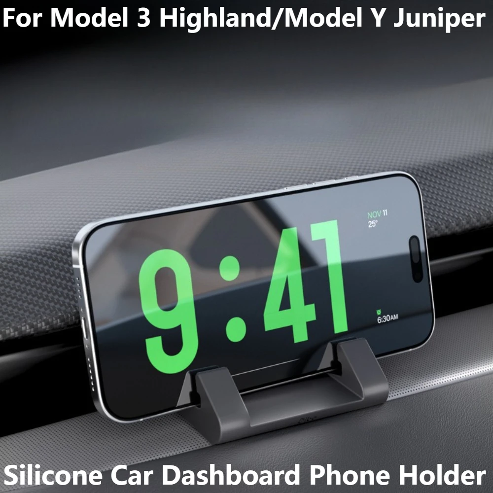 

For Model 3 Highland Model Y Juniper Silicone Car Dashboard Phone Mount Stable Adjustable Cell Phone Holder Car Accessories