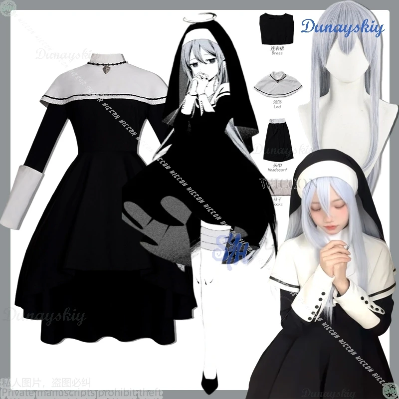 

Взрослый Хэллоуин Yoisaki Kanade Косплей Аниме Игровой Проект Sekai Idol Nightcord At 25:00 Черный Длинный Винтаж Гот Лолита Привет