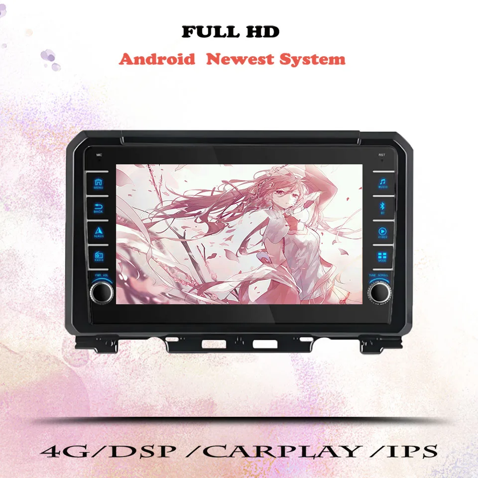 For Suzuki Jimny 2018 2019 2020 Auto Radio Stereo Multimedia Video HU Head Unit With GPS Navi 8G ram 2Din Auto DVD Cassette