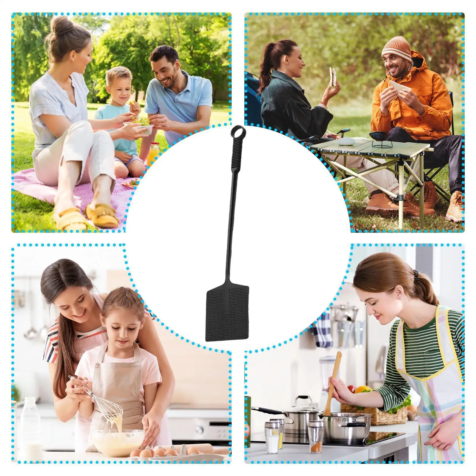 Fly Swatter For Indoors 3 Pieces Flexible Heavy Duty Catcher Racket Long Handle Fly Swatter For Kitchen Indoor Household Outdoor