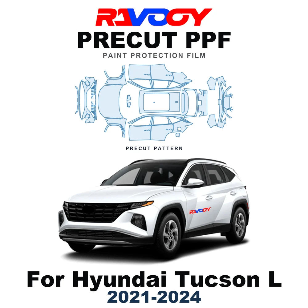 Precut PPF For Hyundai Tucson L Base 2021-2024 8.5mil TPU Paint Protection Film Hood Bonnet Bumper Headlight Self-Healing Roof