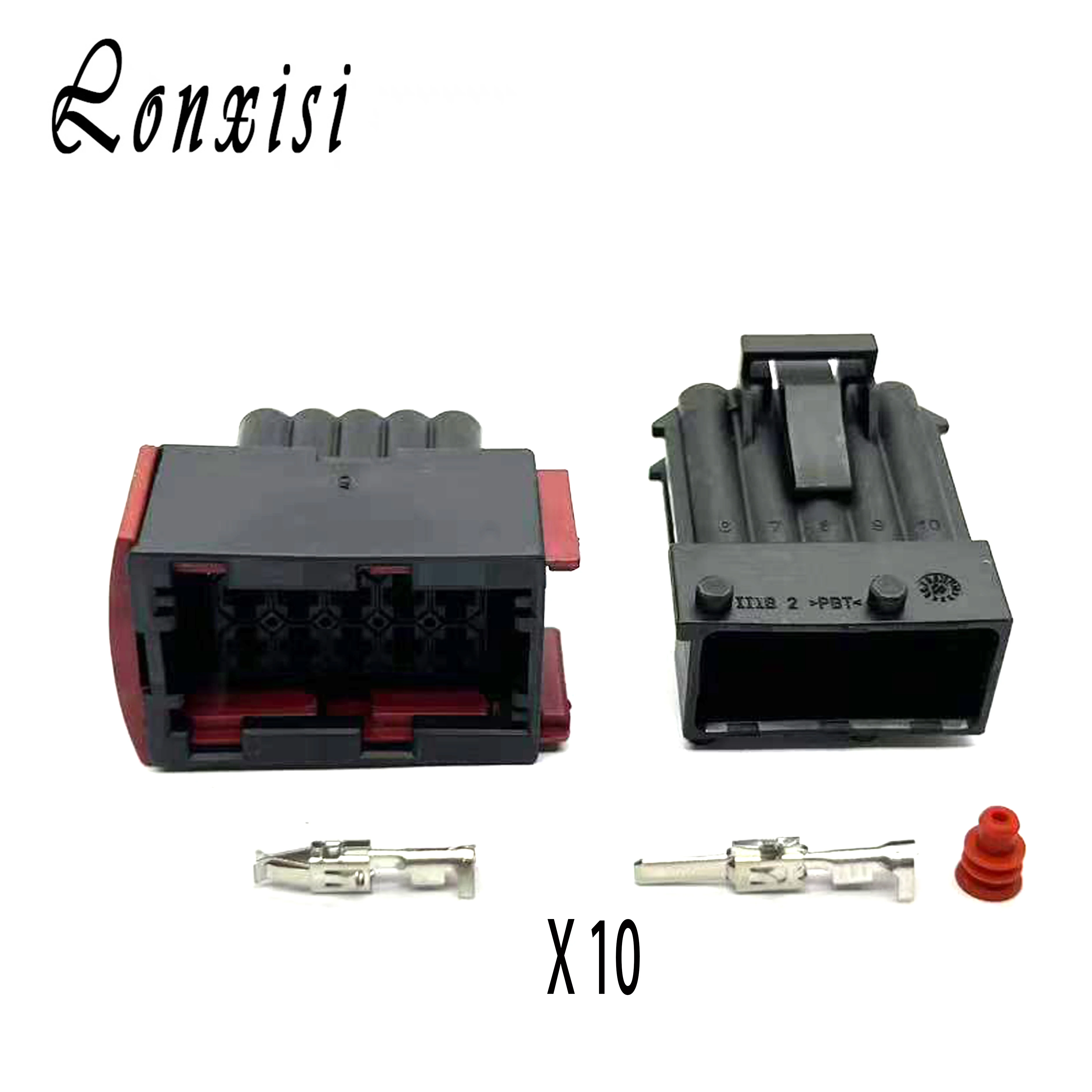

1/5/10/20 Sets 10 Pin 1-965424-1 Waterproof Wiring Connector 1-965423-1 Black Male Female Plug For Car Headlights