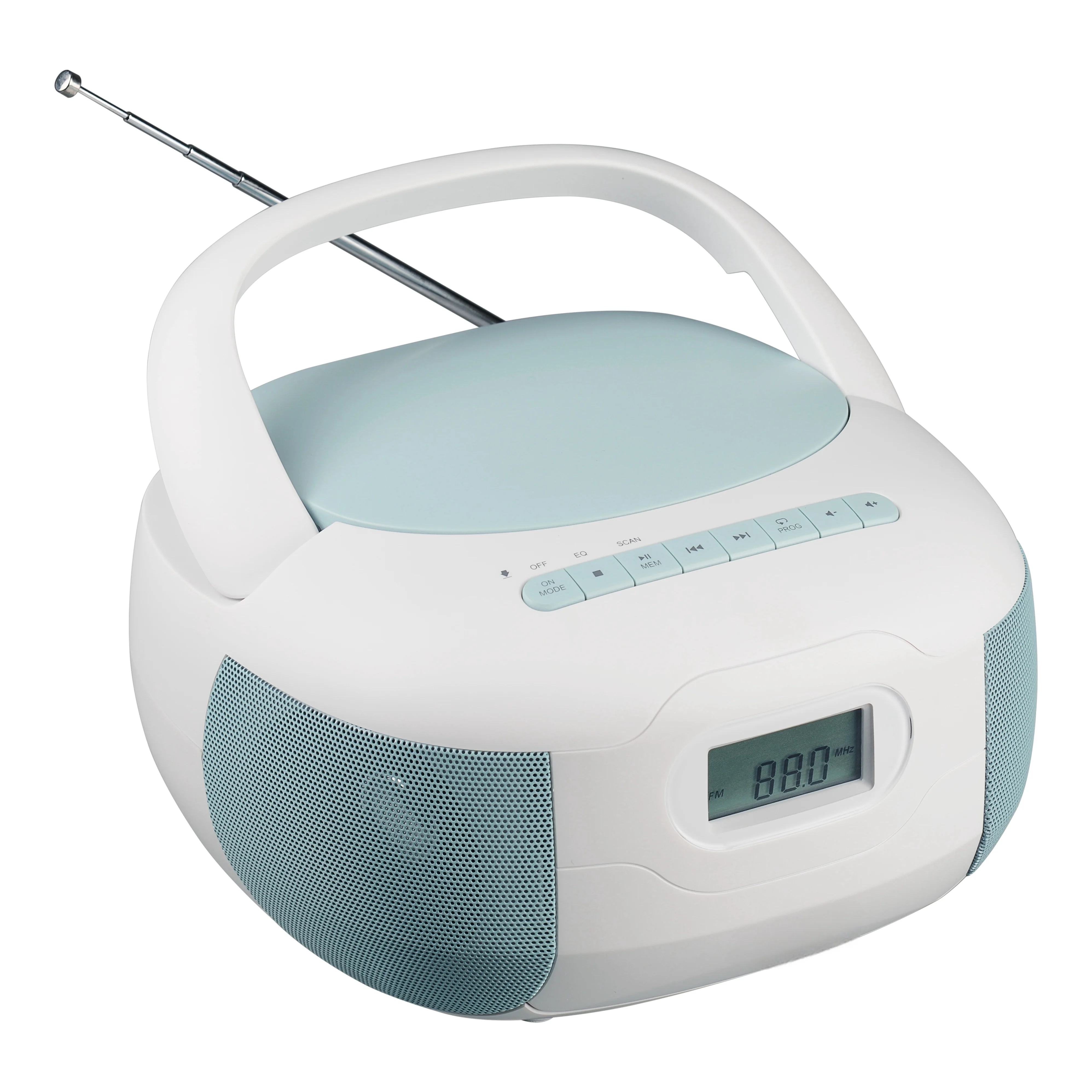 블루투스 기능이 있는 휴대용 CD 플레이어 붐박스, FM 라디오, CD 플레이어 콤보, AUX USB 재생 및 이어폰 잭이 있는 CD 붐박스 