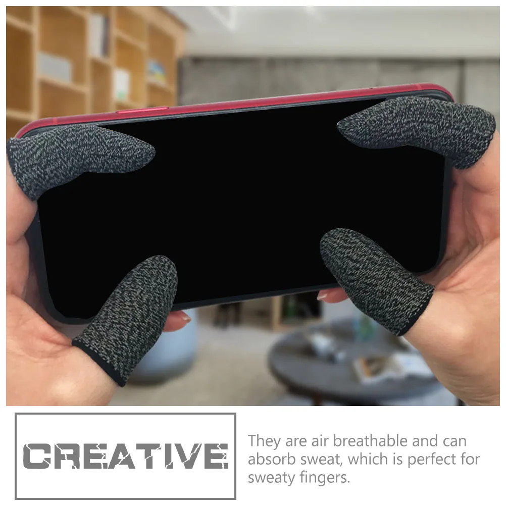 

8 Pcs Anti slip Touch Screen Finger Covers Gaming Sleeve Sweat Absorbent Breathable Game Accessories For Adults Portable Perfect