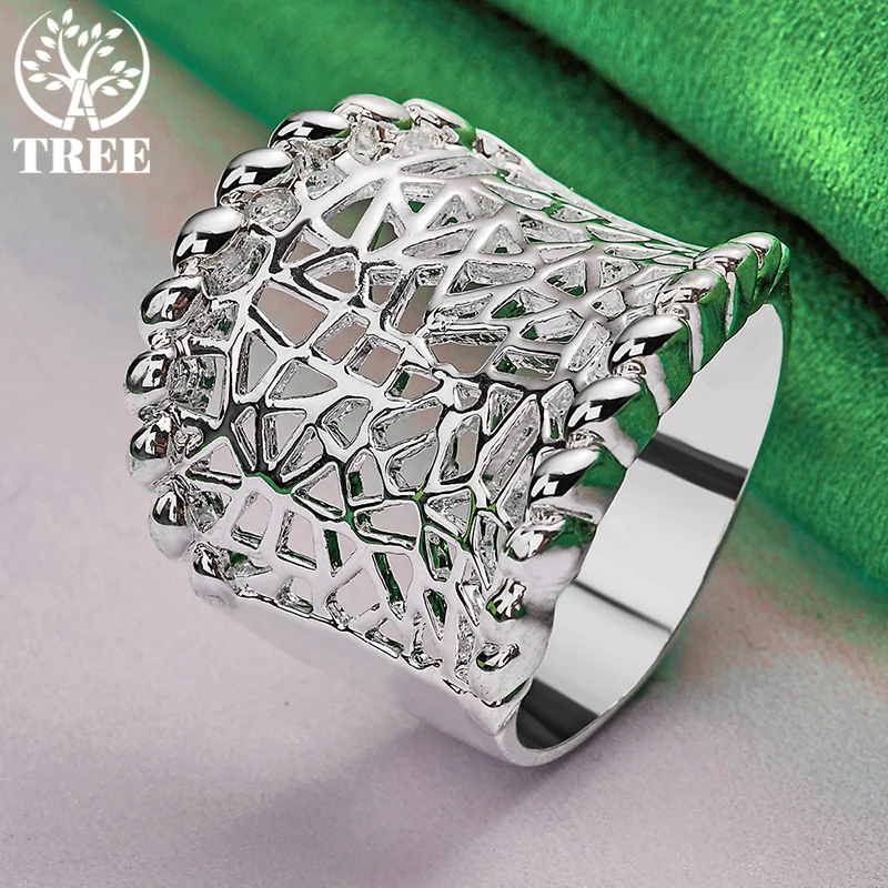 925 Sterling Silver Unique Irregular Network Rings Noble Fashion Jewelry For Women Man Wedding Party Holiday Gifts Free Shipping