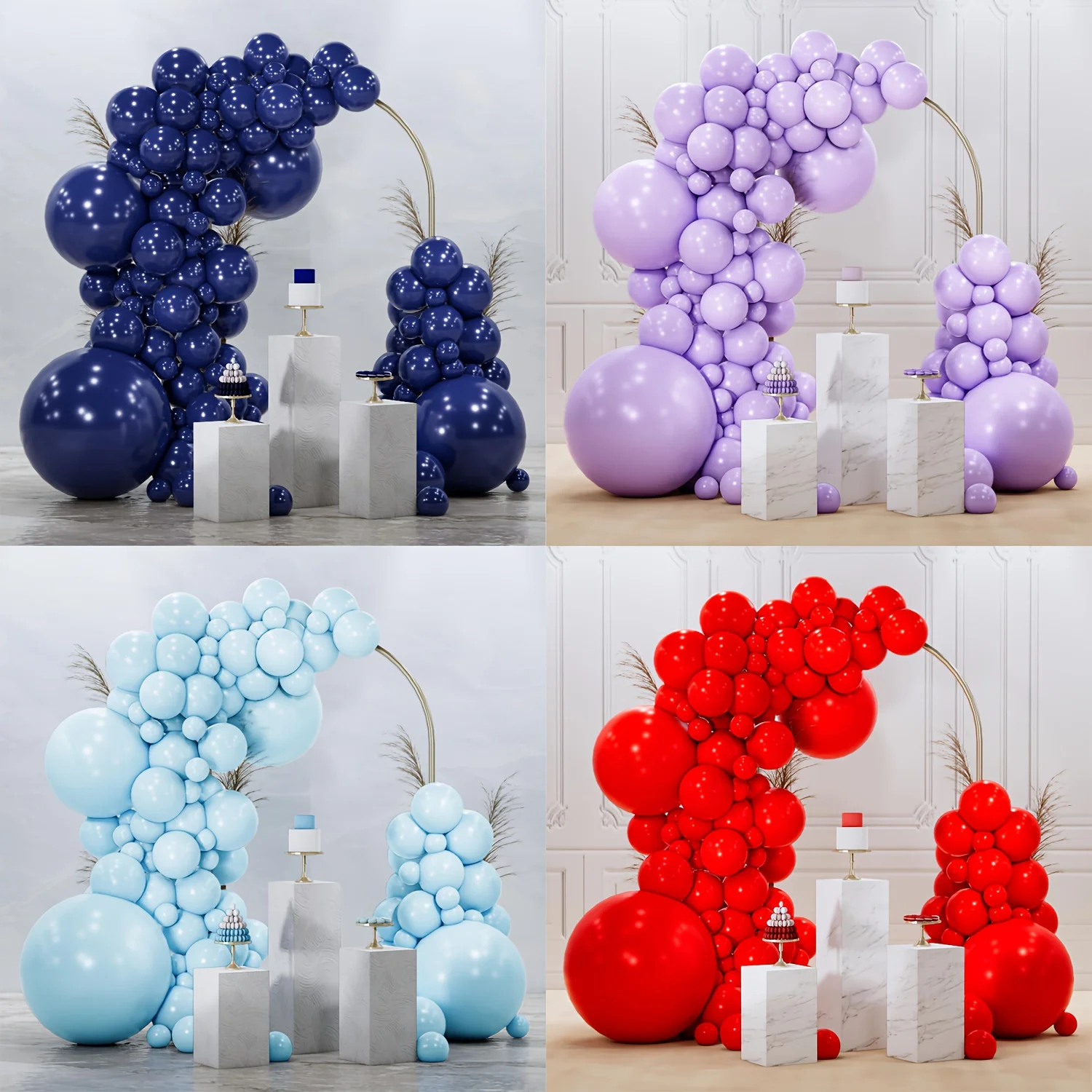 107pcs Dark Blue Pearl Balloon Arch Set - 36/18/12/10 Inch for Graduation Weddings Birthday Parties And Decorations