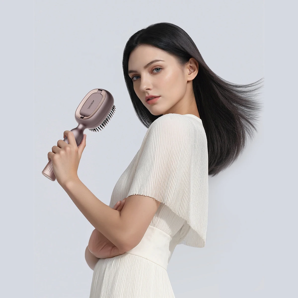 Beoka Electric Red Light Therapy Comb Vibration Atomization Scalp Massage Brush Ion Spray Hair Growth Massager Electric Comb