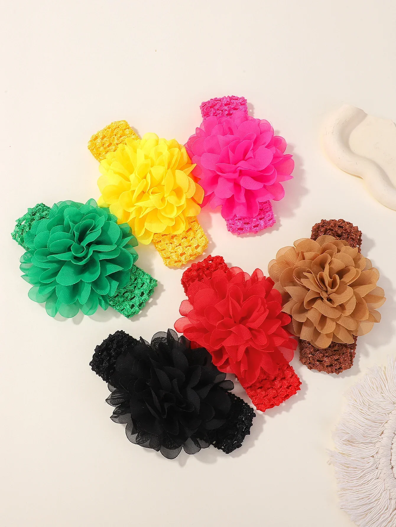 6pcs Baby Girl Bows Headband Newborn Turban Accessory Kids HairBand Outdoor Toddler Children HeadWrap Hair Accessories