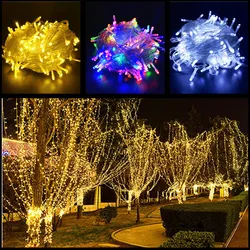 Christmas Tree Decor EU Plug LED Strings Light Holiday 10/20M Outdoor Light for Xmas Wedding Party Decor New Year Navidad 2024