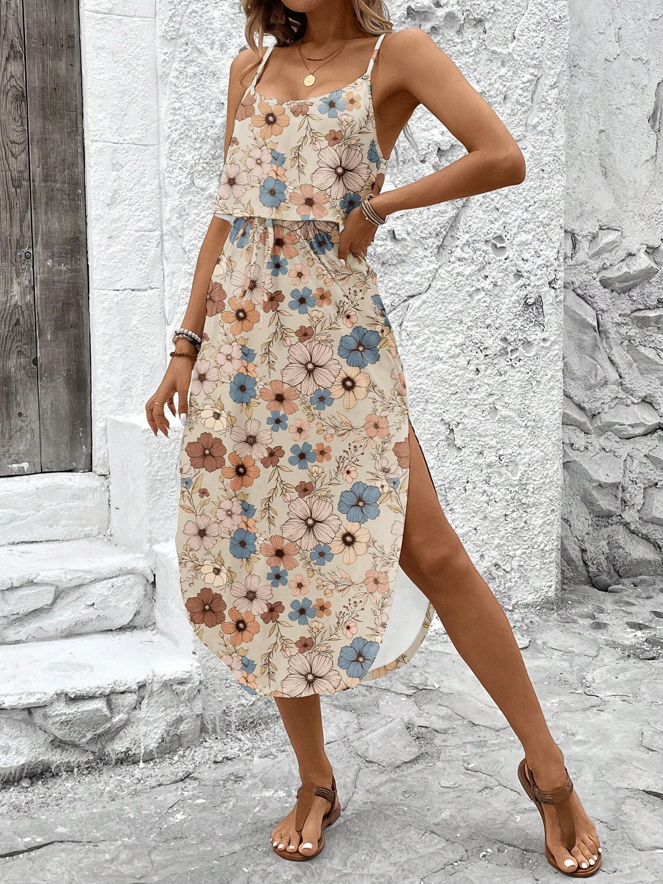 

Colorful camisole vest half skirt two-piece set for summer foreign trade beach skirt set