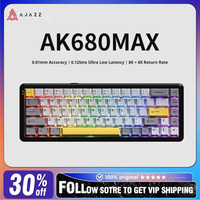 AJAZZ AK680MAX Magnetic Axis Mechanical Keyboard Wired/Three Mode RGB 8K RT0.01mm Ultra-low Latency Customized E-sports Keyboard