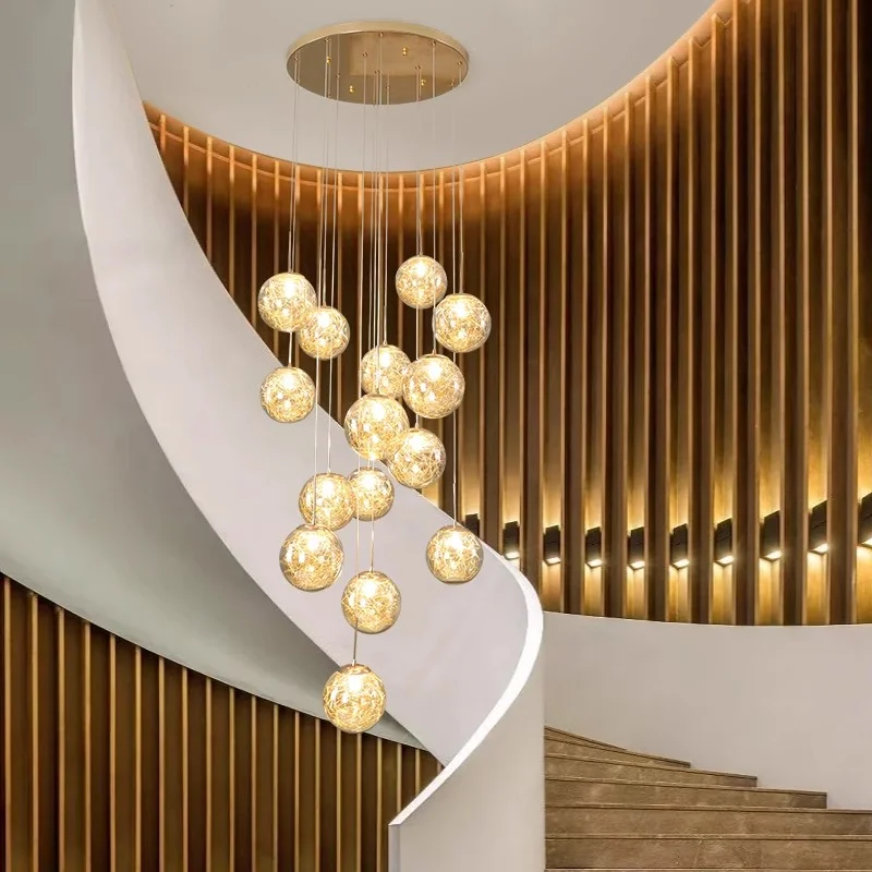 Modern home decoration crystal chandelier, stair Pendant lamp, living room Pendant lights, interior lighting