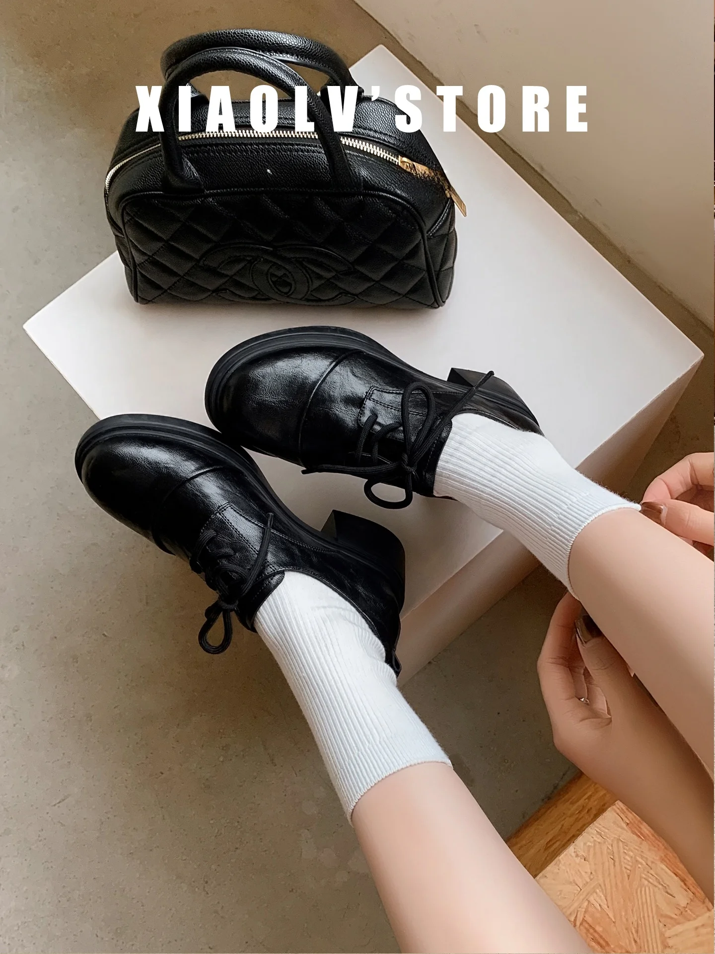 british-style-wide-fit-women's-shoes-knot-thick-heel-loafers-large-size-footwear-from-china-round-toe-fashionable-casual-snea