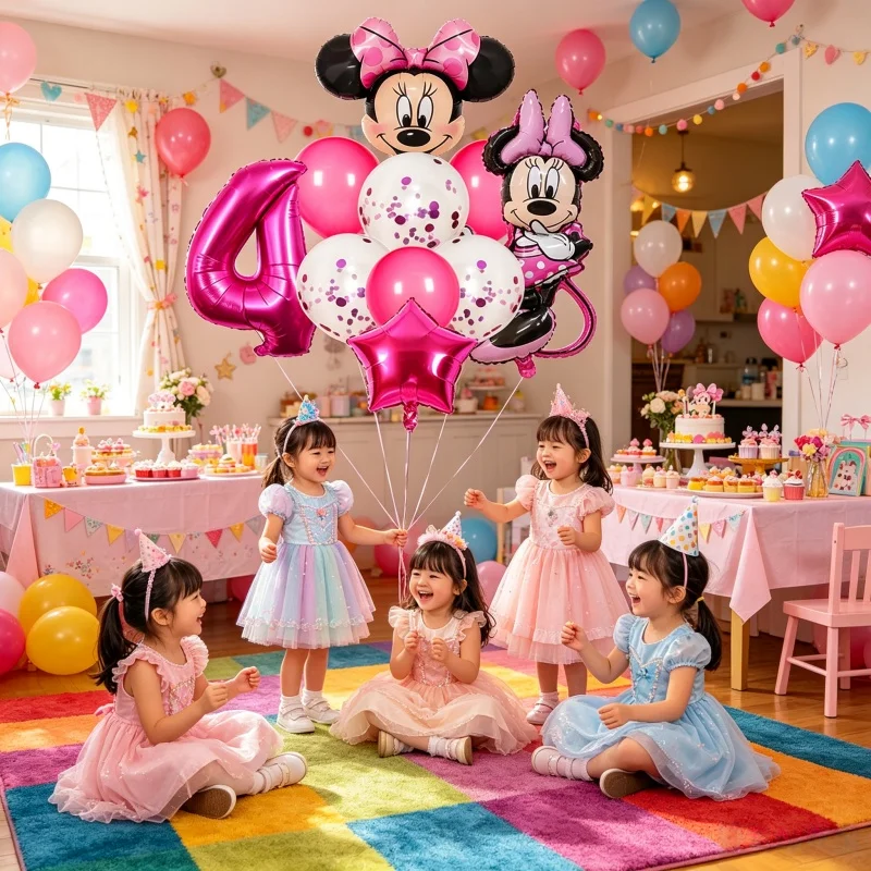 Globos de Aluminio de Mickey y Minnie Mouse, Globos con Número para Fiestas de Cumpleaños, Regalos para Fiestas de Cumpleaños, Regalos para Baby Shower