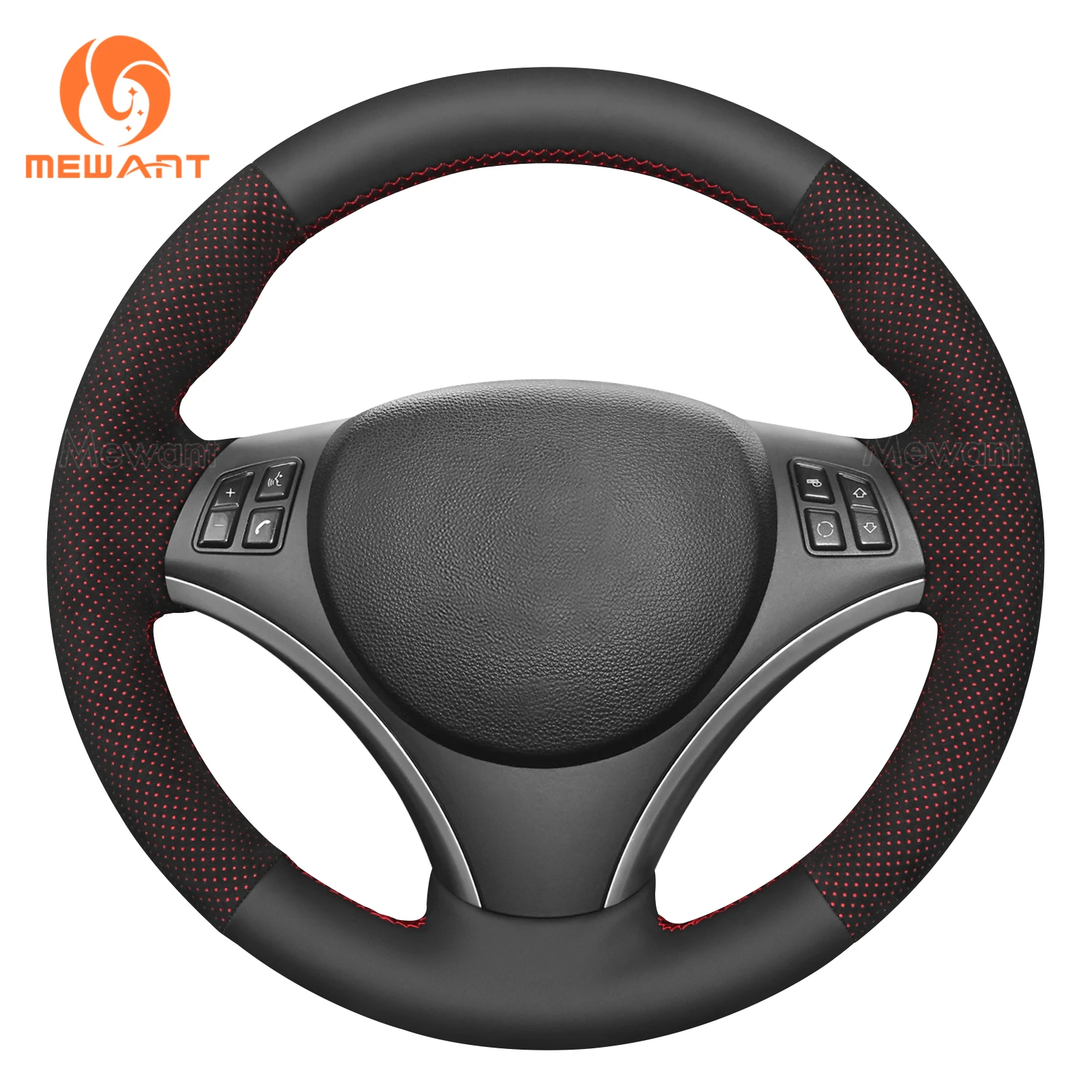 MEWANT Alcantara car Steering Wheel Cover for BMW 1 Series E87 E81 E82 E88 M E82 3 Series E90 E91 E92 E93 X1 E84 M3 E90  M3 E92