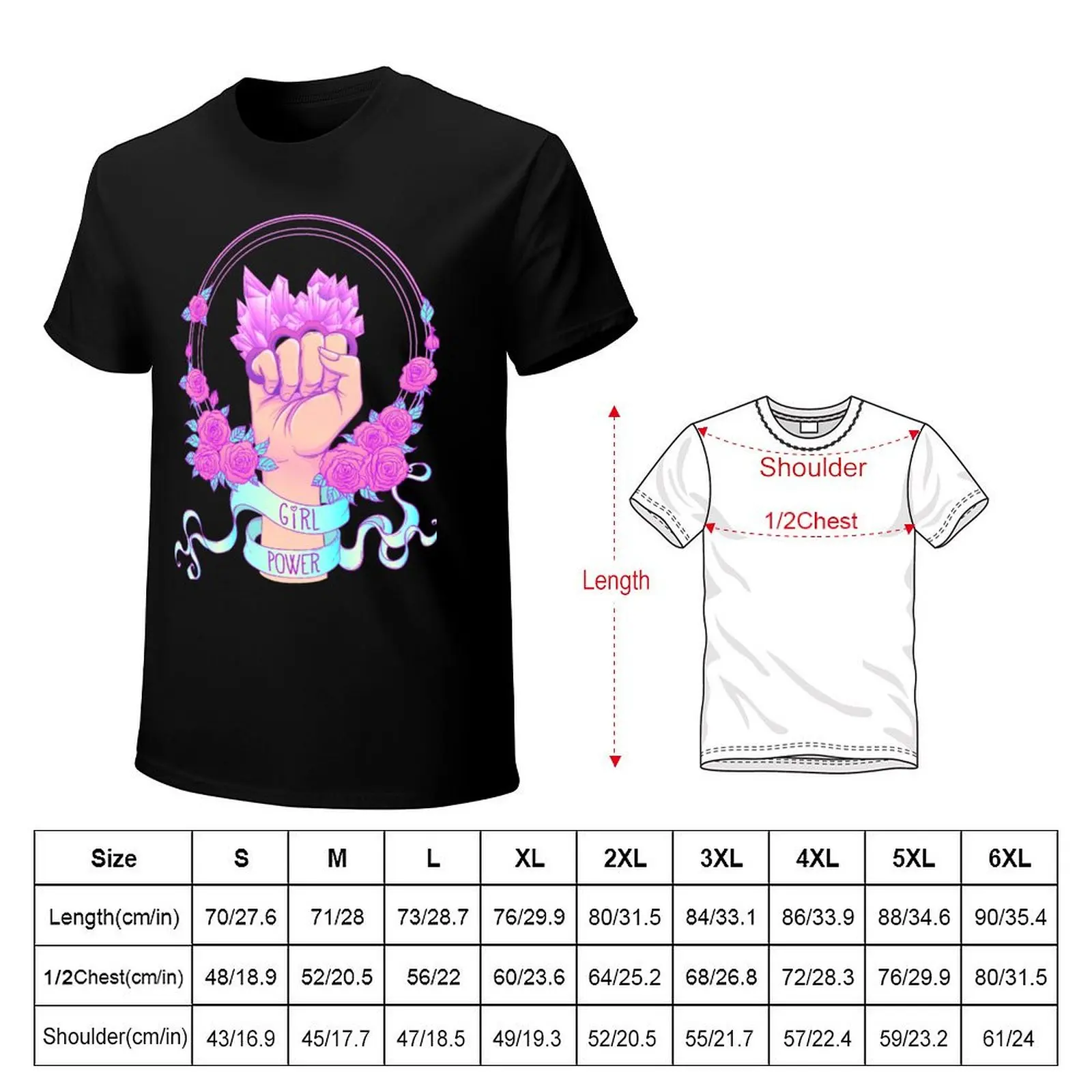 GIRL POWER T-Shirt kawaii clothes blanks men t shirt