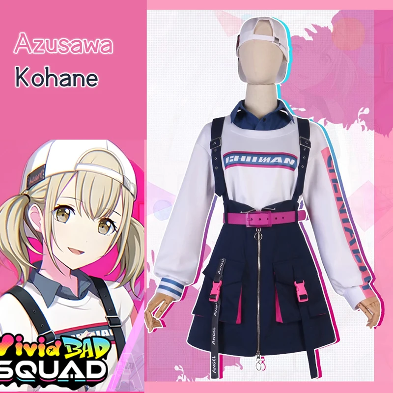 In stock Project Sekai Cos Azusawa Kohane Cosplay game Costume Cool Fashion Casual Hoodie Strap Skirt H