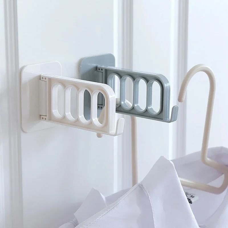 Indoor Self Adhesive Laundry Hanger Drying Rotatable Hook Stand Home Organizer Portable Wall Stick Clothes Hanger Storage Rack