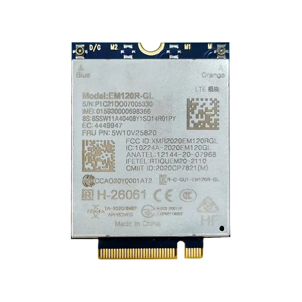 EM120R-GL LTE-A Cat12 4G PCIE WWAN Module FRU 5W10V25820 For Laptop X1 X13 Yoga 6th T14 T15 L14 L15 P15 P14s P15s P15v T15p Gen2
