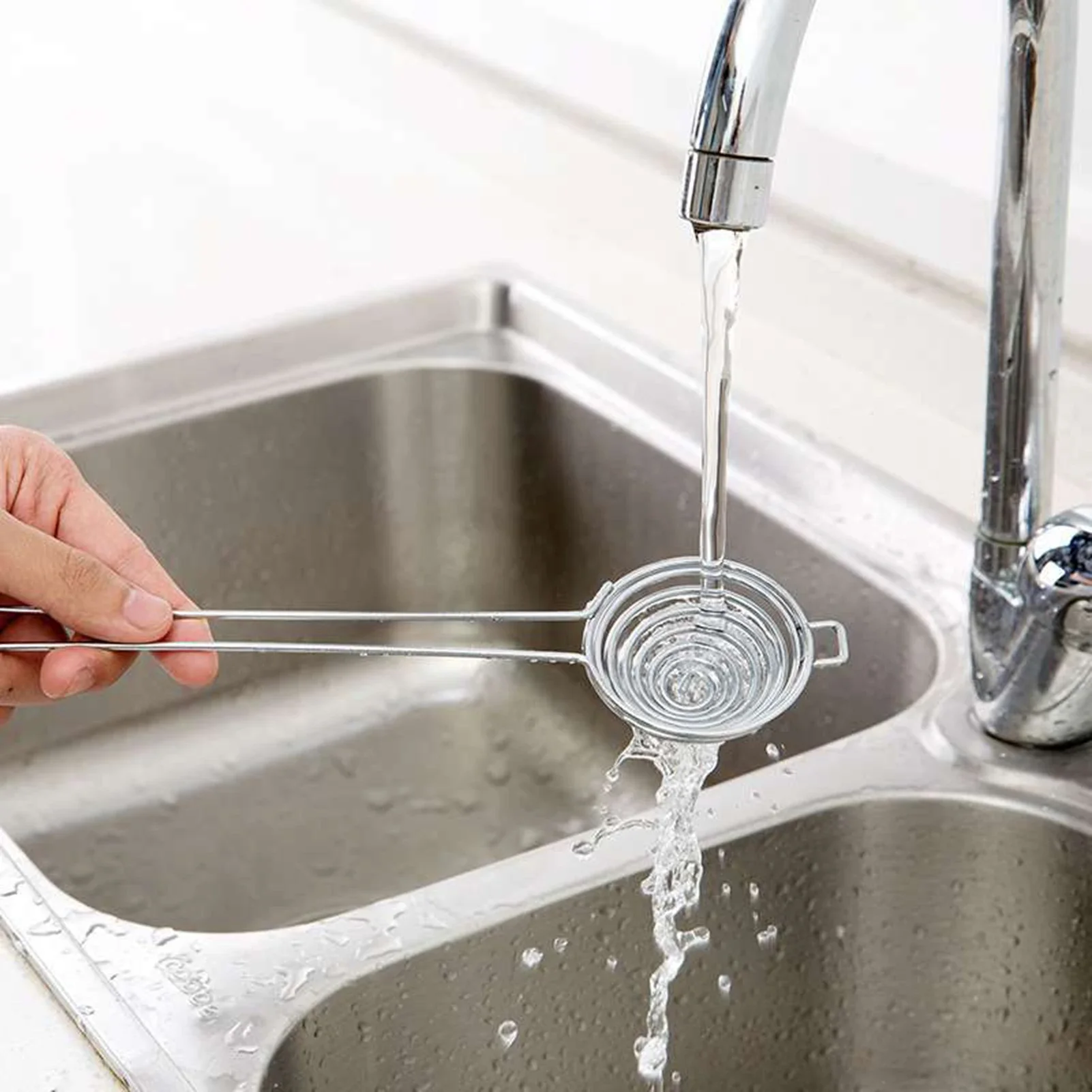 فاصل البيض مقبض طويل صفار البيض تصفية الفولاذ المقاوم للصدأ صفار البيض الأبيض غربلة تصفية البيض مقسم أداة المطبخ أداة بيكر #5