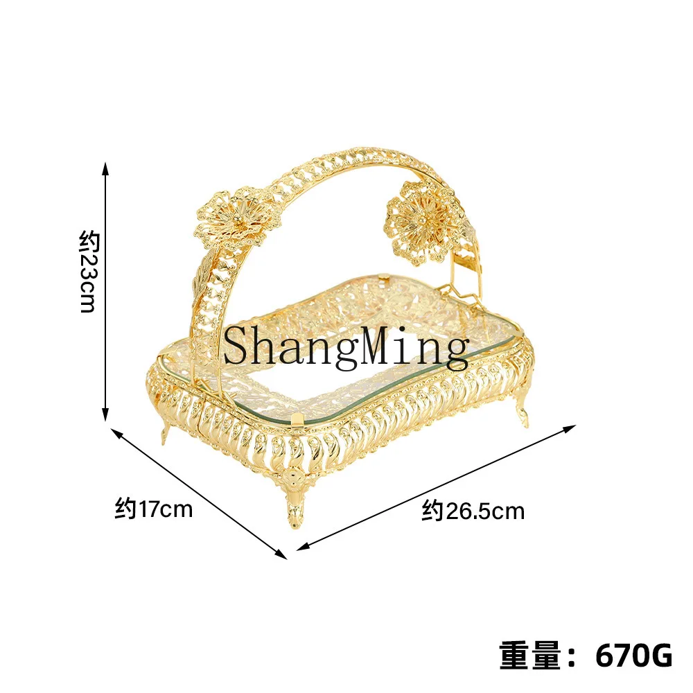 

PYH court wind fruit plate retro exquisite light luxury fruit plate exquisite relief home living room ornament storage