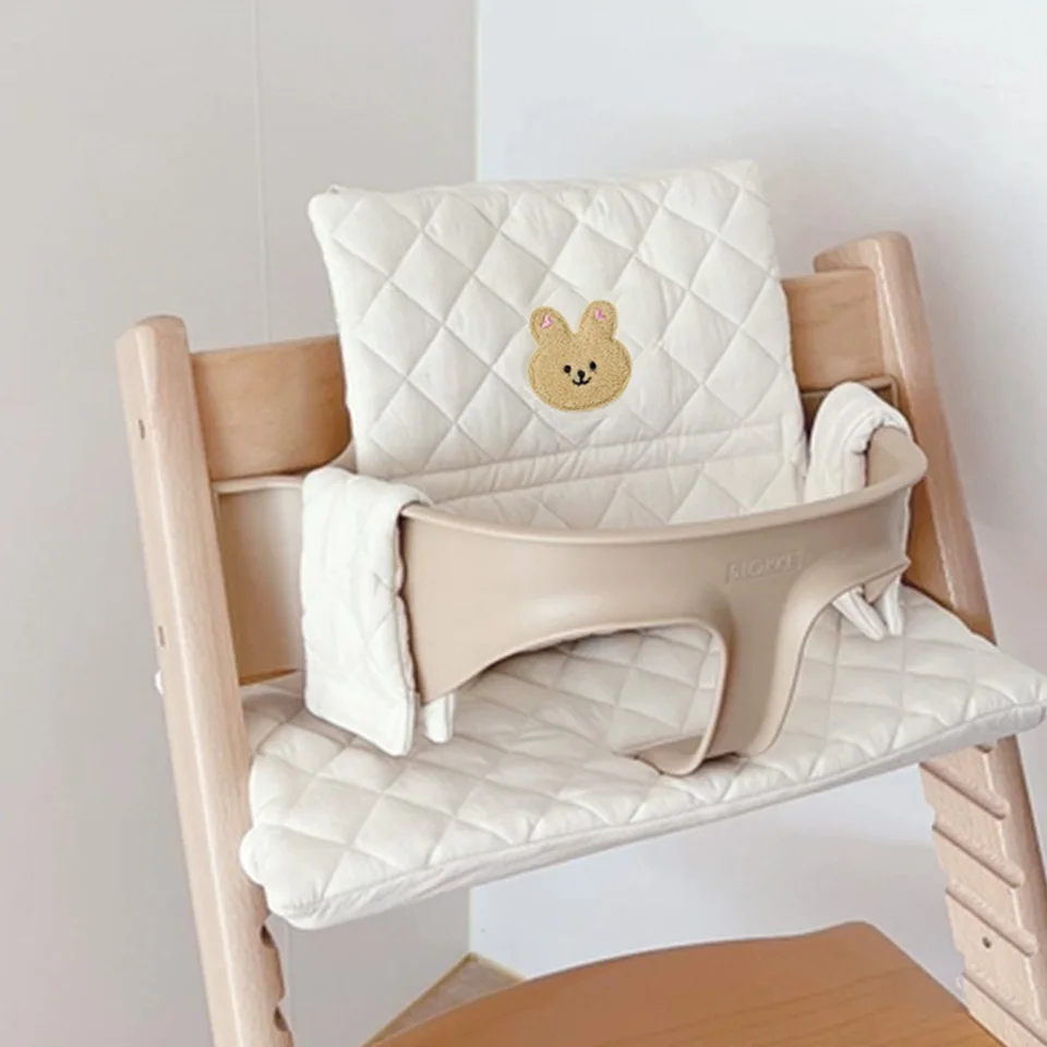 Cute Baby High Chair Cushion Bunny Bear Baby Back Cushion Baby Sitting More Comfortable Dining Chair Accessories Eating Cushion