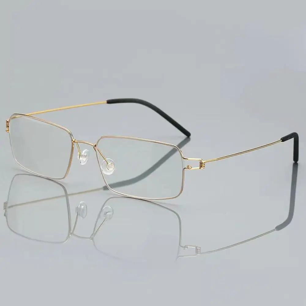 Elegant Men Business Reading Glasses Anti-Blue Light Titanium Alloy Frame Hyperopia Presbyopia Prescription Business Glasses