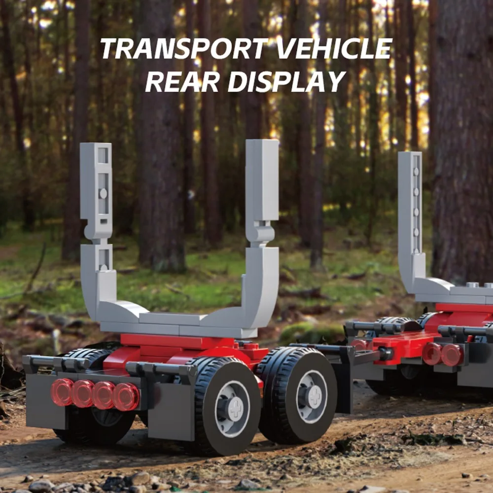 445PCS Amerikanischen Lkw Kopf Holz Transport Auto Modell Bausteine Set Desktop Display Bildungs Bau Spielzeug Geschenk