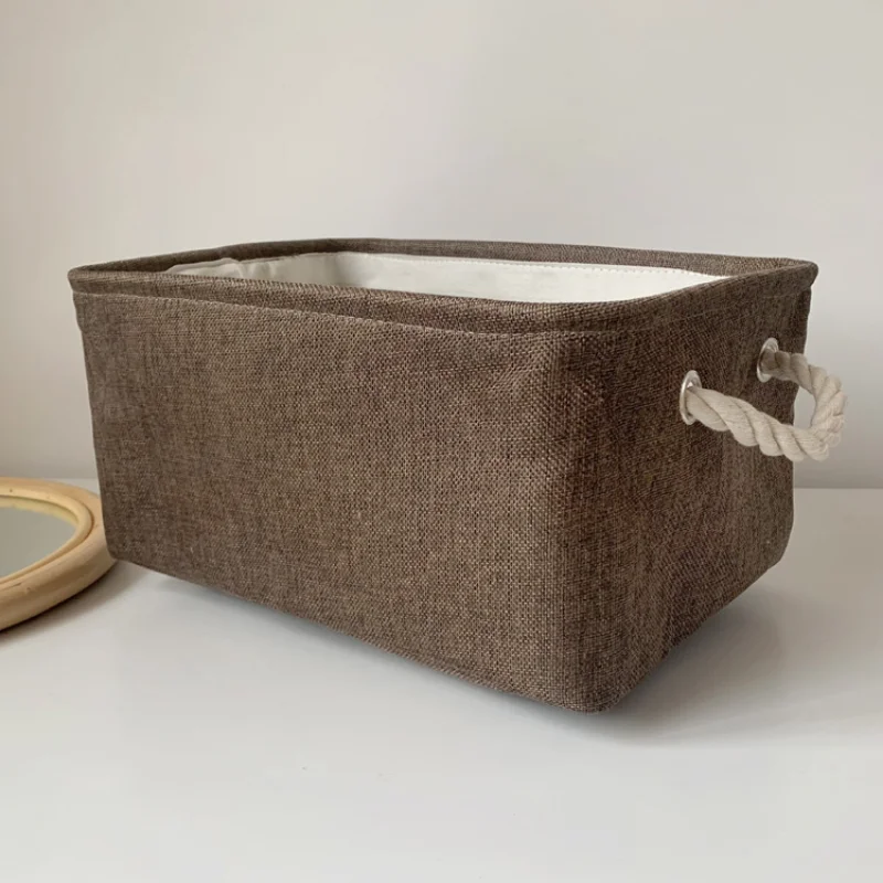 Storage Basket Fabric Basket for Organizing with Rope Handles for Shelves Organizer Bins for File Empty Baskets for Dog Toys