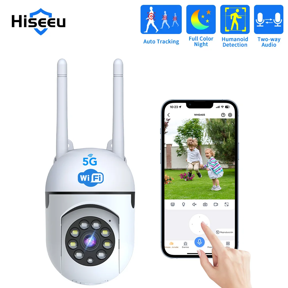 

Hiseeu 1080P Smart Wifi PTZ IP Camera Night Vision Human Detection Two-way Audio P2P Wireless CCTV Camera Security Protection