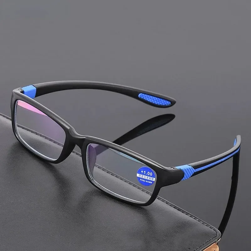 

Reading Glasses Men Women Sports Anti-blue Light Reading Eyewear Black Red TR90 Frame Presbyopia Eyeglasses +100 to+400 glasses