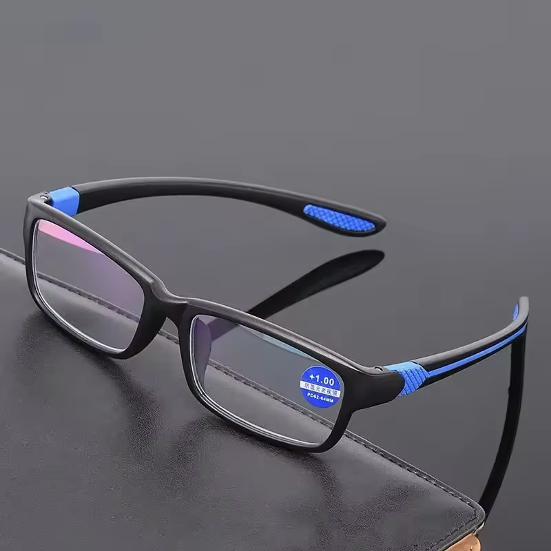Reading Glasses Men Women Sports Anti-blue Light Reading Eyewear Black Red TR90 Frame Presbyopia Eyeglasses +100 to+400 glasses