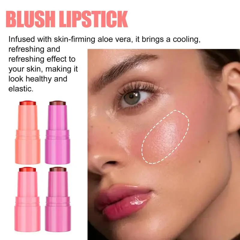 Lipstick Blush Natuurlijke Multifunctionele Blush Cream Stick Wang Gezicht Rouge Blusher Waterdichte Accessoires Voor Schoonheidsverzorging